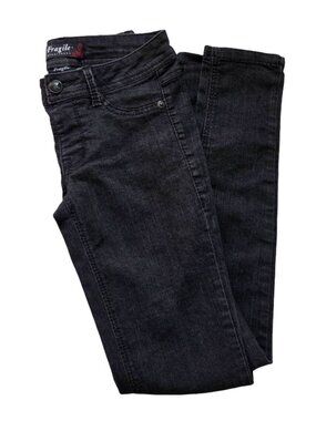 Fragile Women's XS Black Skinny Jeggings Stretch Denim Pants Y2K Style Classic